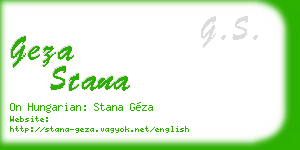 geza stana business card